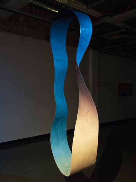 "Portal", 2019, Dorothy Keating, wire, paper, rice paper, and acrylic paint, Installation. 
