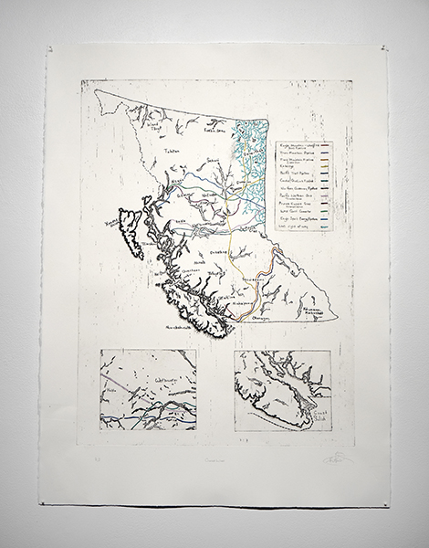"Crossed Lines", 2019, Katherine Searle, Copper etching, Print. 