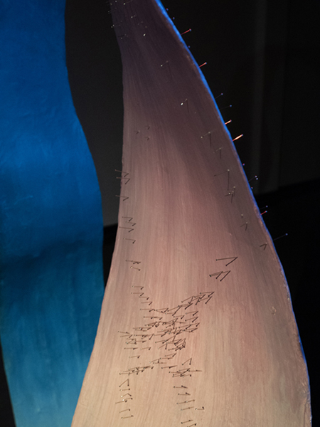 "Portal", 2019, Dorothy Keating, wire, paper, rice paper, and acrylic paint, Installation. 

