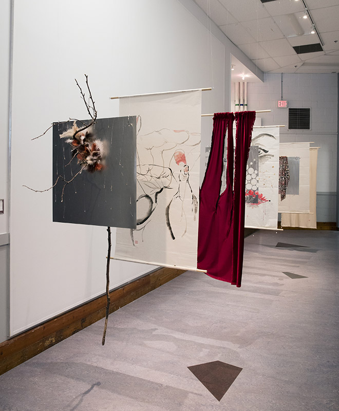Sidi Chen, "肤发痣骨/Skin, Hair, Moles, and Bones", Mixed-media installation, 2018
