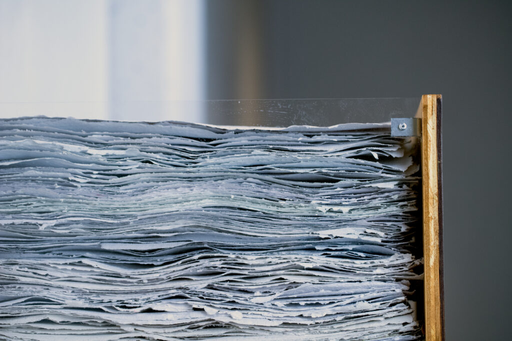Melanie Jones, "198" Wood, Plexiglass, Handmade Paper, 2019-present 