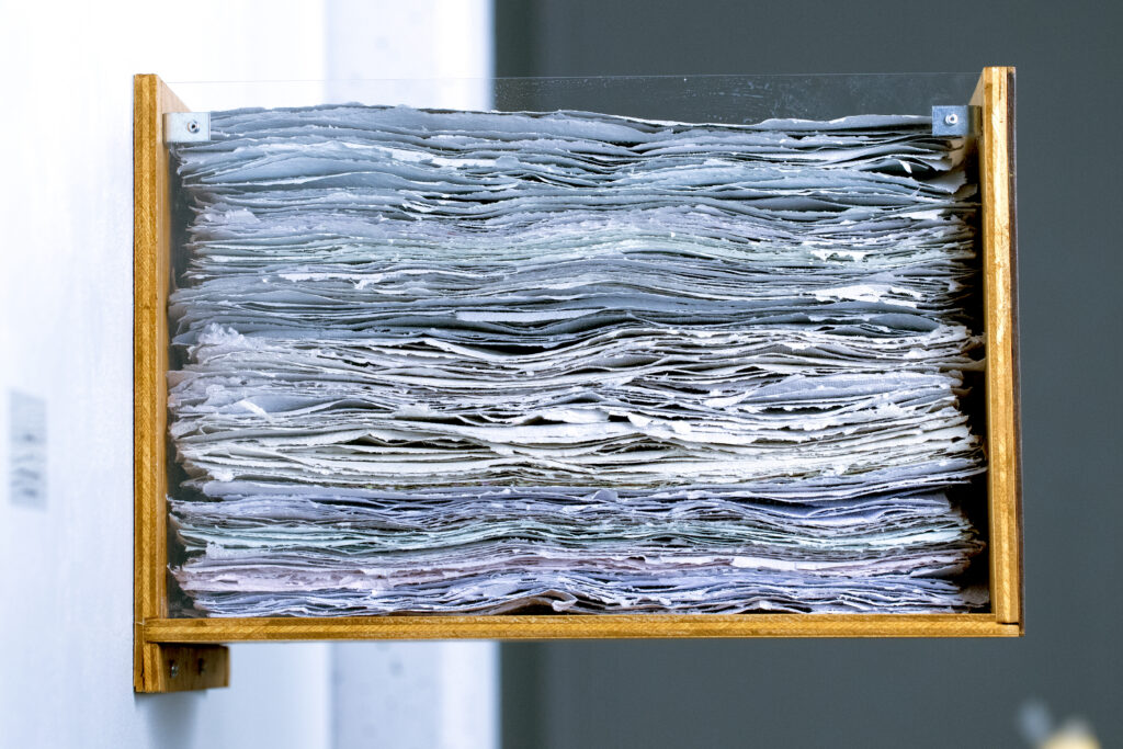 Melanie Jones, "198" Wood, Plexiglass, Handmade Paper, 2019-present 