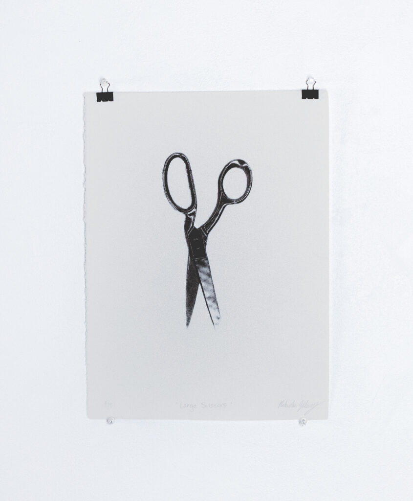 Natasha Zilcosky, Lace and Labour Large Scissors, Silkscreen.