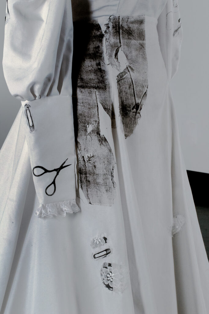 Natasha Zilcosky, Lace and Labour, Upcycled Textiles, Silkscreen.