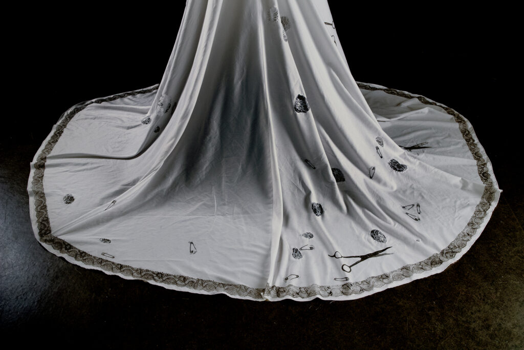 Natasha Zilcosky, Lace and Labour, Upcycled Textiles, Silkscreen.