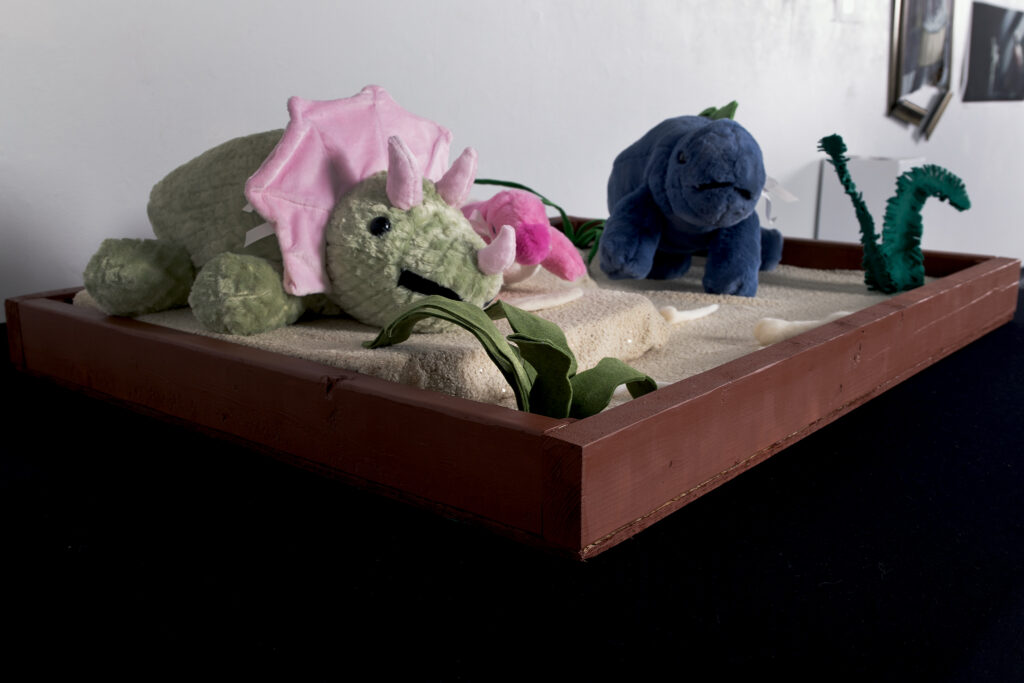 Dani Madrid, 
Take Me Home, Fabric, Felt, Polyfill, Plastic, Wood, Wire, Upholstery Foam, Paint.