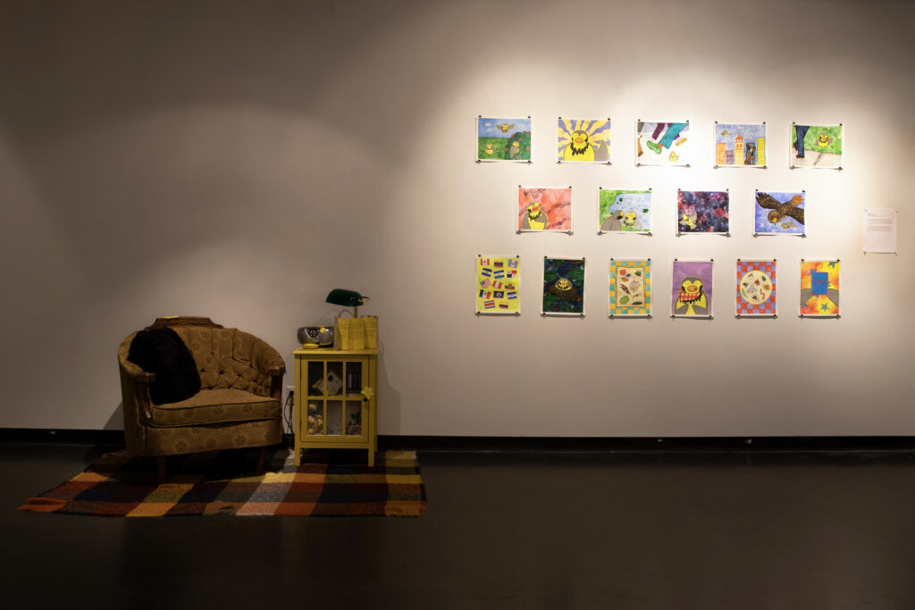 Piper Hornall, Wiston the Warbler's Story Corner, Mixed Media on Paper, 11'' X 14'' Paintings 