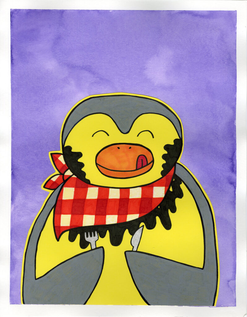 Piper Hornall, Wiston the Warbler's Story Corner, Mixed Media on Paper.