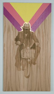 Shelley Stefan, "Backstreet Chengdu 11," Walnut Ink, Metal leaf, and Acrylic on Canadian Oak Panel, 2016