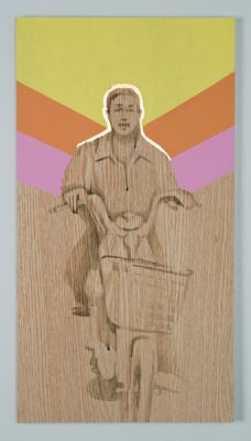 Shelley Stefan, "Backstreet Chengdu 12," Walnut Ink, Metal leaf, and Acrylic on Canadian Oak Panel, 2016