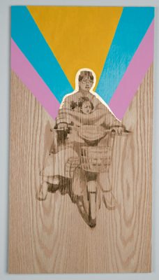 Shelley Stefan, "Backstreet Chengdu 15," Walnut Ink, Metal leaf, and Acrylic on Canadian Oak Panel, 2016