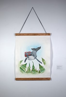 Bree Gauthier, "Only When Fish Can Fly", watercolour on 100% cotton watercolour paper.