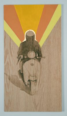 Shelley Stefan, "Backstreet Chengdu 18," Walnut Ink, Metal leaf, and Acrylic on Canadian Oak Panel, 2016