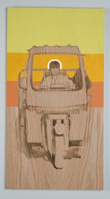 Shelley Stefan, "Backstreet Chengdu 22," Walnut Ink, Metal leaf, and Acrylic on Canadian Oak Panel, 2016