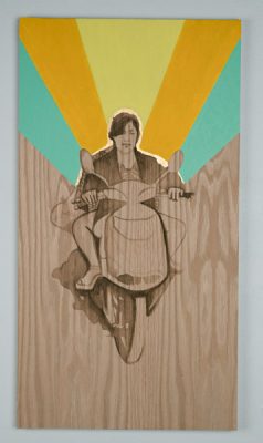 Shelley Stefan, "Backstreet Chengdu 27," Walnut Ink, Metal leaf, and Acrylic on Canadian Oak Panel, 2016