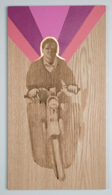 Shelley Stefan, "Backstreet Chengdu 30," Walnut Ink, Metal leaf, and Acrylic on Canadian Oak Panel, 2016
