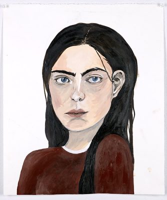 Aislynn Davey, “Self Portrait,” acrylic on paper, 2021.