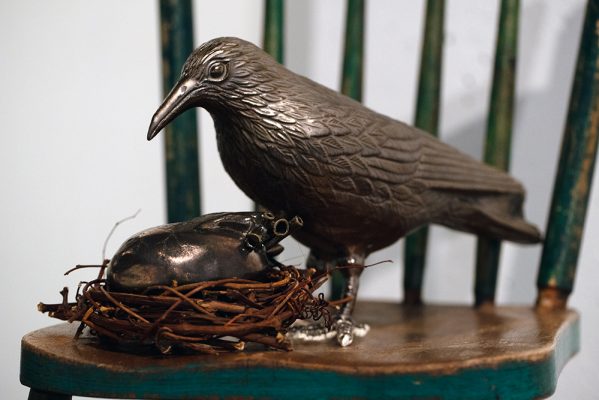Melanie Jones, "Treasure", Chair, Ceramics, Plant Material, 2019