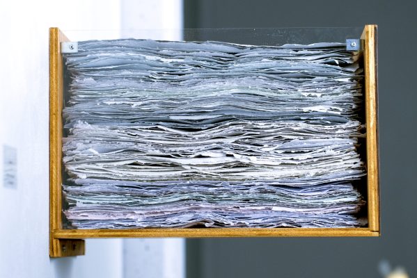 Melanie Jones, "198" Wood, Plexiglass, Handmade Paper, 2019-present