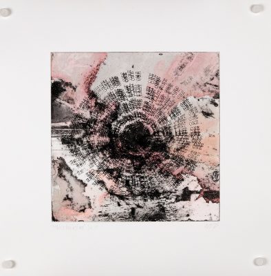 Andrea Van Schubert, This is the last one, 2 plate photopolymer intaglio, watercolour, 2025